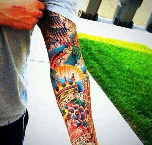 男性帅气的花臂纹身图案