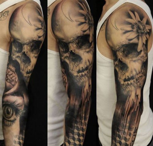 男性帅气的花臂纹身图案