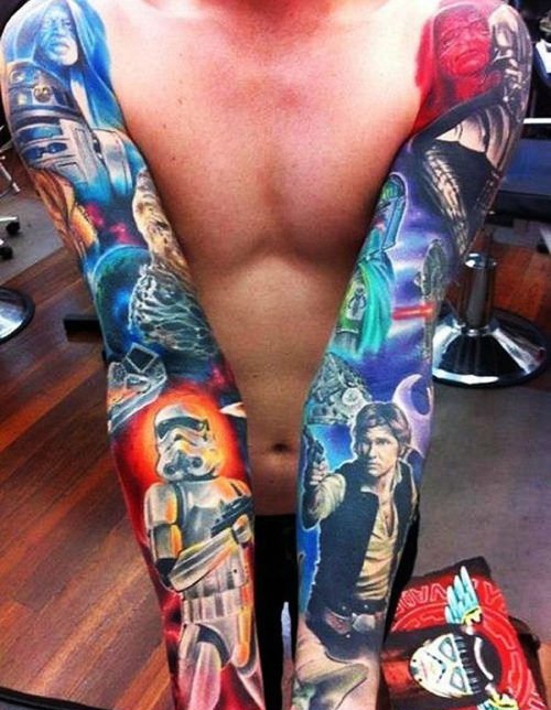 男性帅气的花臂纹身图案