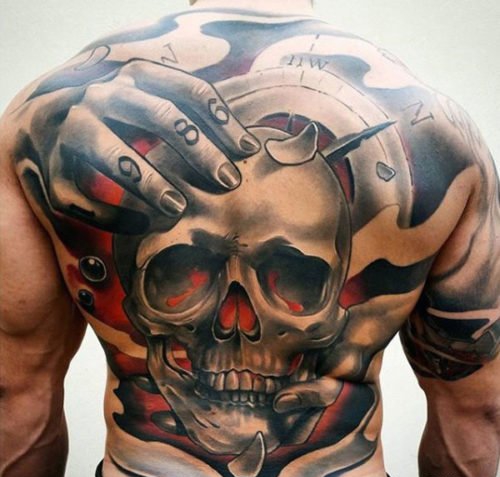 男性钟爱的霸气满背大面积纹身图案