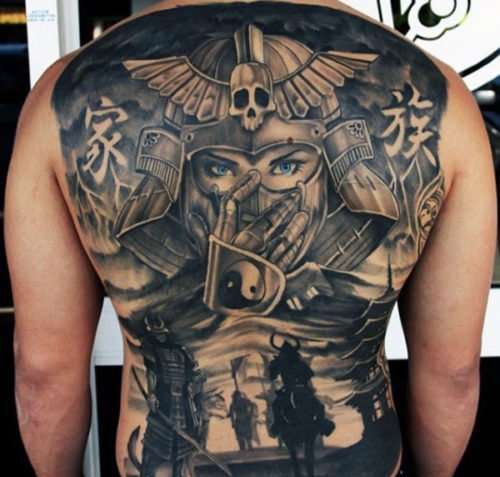 男性钟爱的霸气满背大面积纹身图案