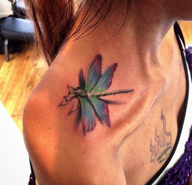 多款女性美丽的蜻蜓纹身图案