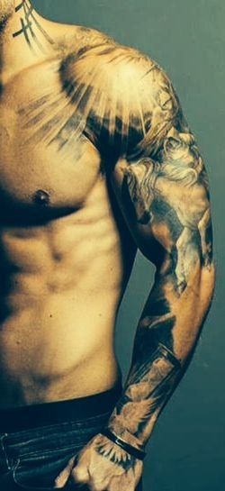 欧美帅哥花臂纹身图案