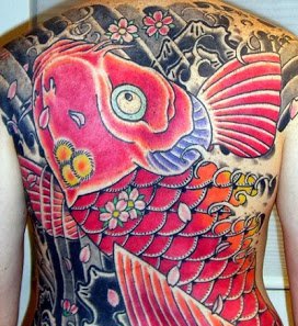 50款漂亮帅气的锦鲤纹身图案