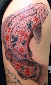 50款漂亮帅气的锦鲤纹身图案