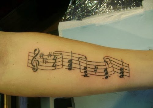 各种个性的音符纹身图案