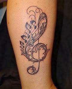 各种个性的音符纹身图案