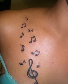 各种个性的音符纹身图案