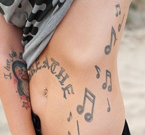 各种个性的音符纹身图案