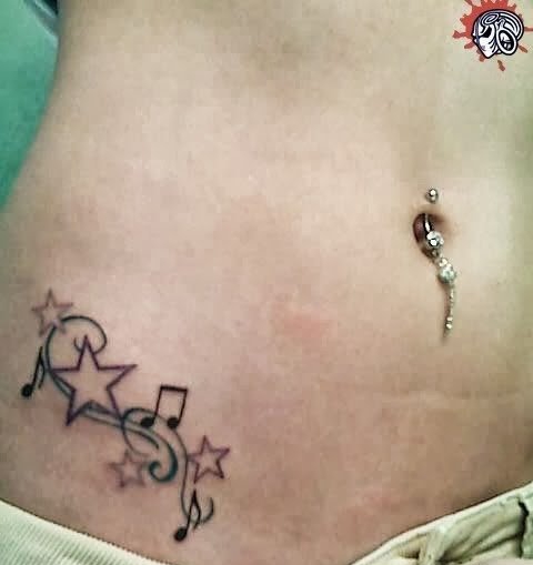 各种个性的音符纹身图案