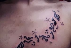 各种个性的音符纹身图案