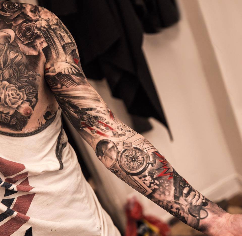 几款霸气的男性花臂纹身图案