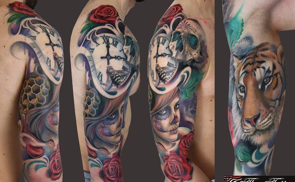 几款霸气的男性花臂纹身图案