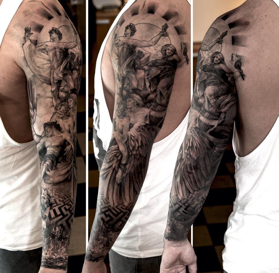 几款霸气的男性花臂纹身图案