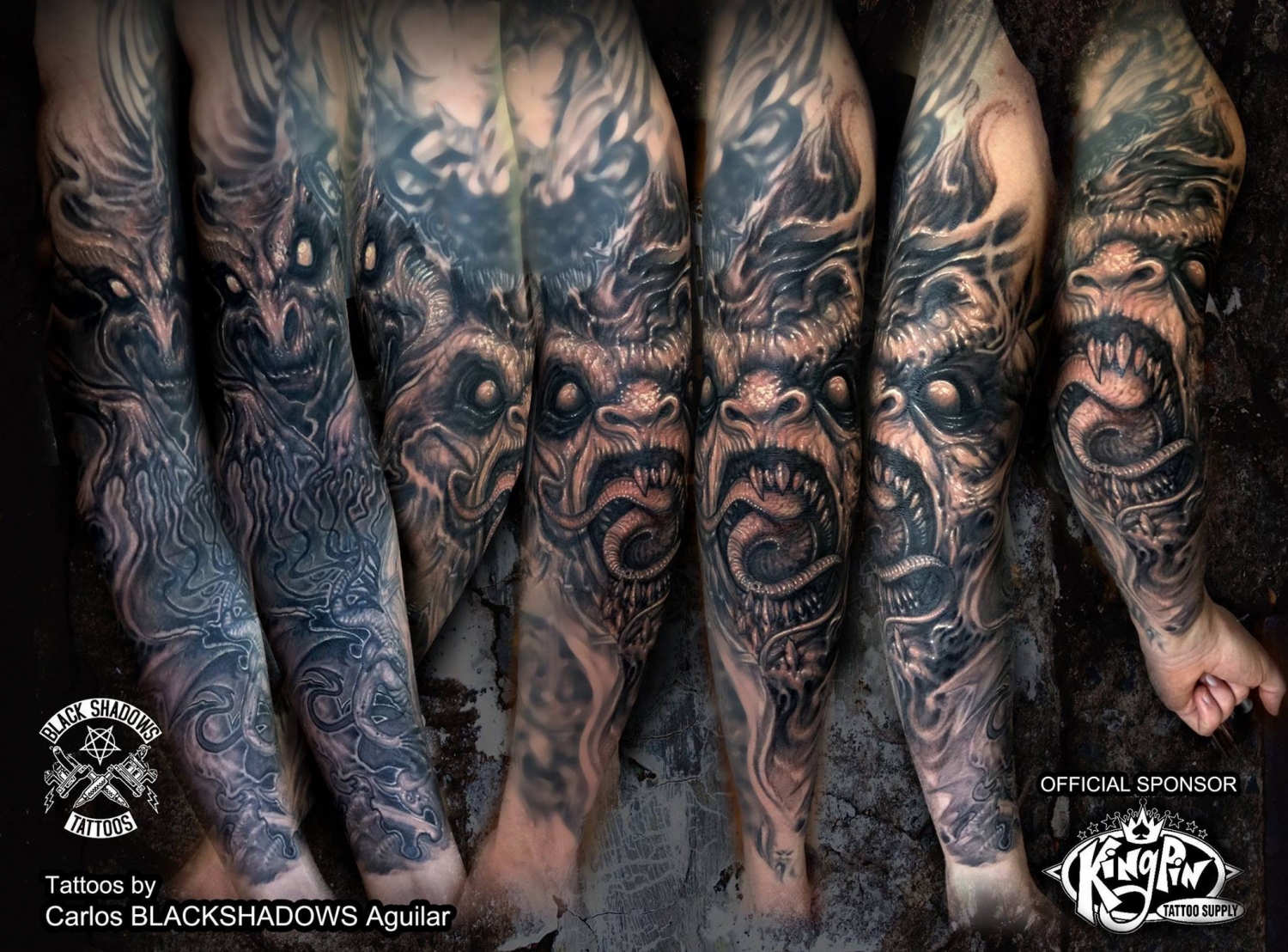 几款霸气的男性花臂纹身图案