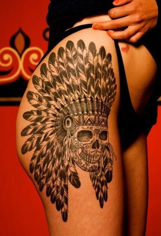 女性大腿上各种样式漂亮的纹身图案