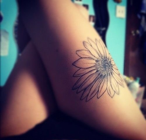 女性大腿上各种样式漂亮的纹身图案