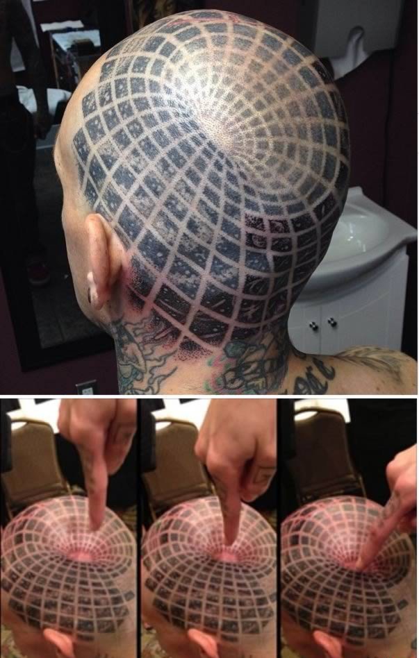 有趣的3D错觉纹身图案