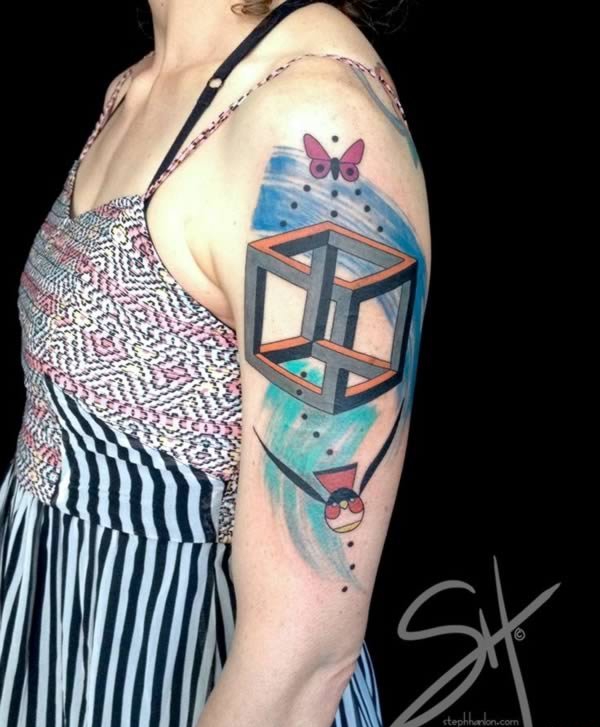 有趣的3D错觉纹身图案