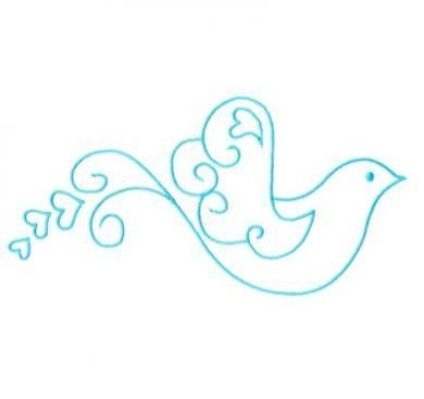 简洁帅气的鸽子纹身图案手稿素材