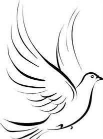 简洁帅气的鸽子纹身图案手稿素材