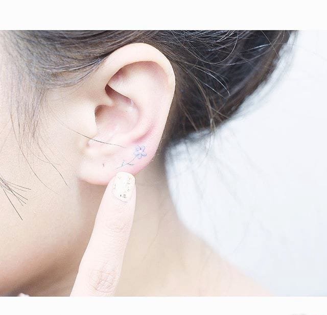 超漂亮的女性小清新淡雅的花纹身图案