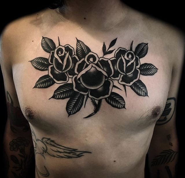 精美的传统风格花卉纹身图案来自奥斯丁