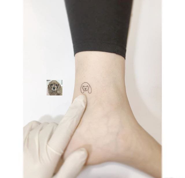 女生和自己的小清新超级小可爱宠物纹身图案