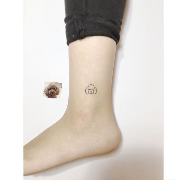 女生和自己的小清新超级小可爱宠物纹身图案
