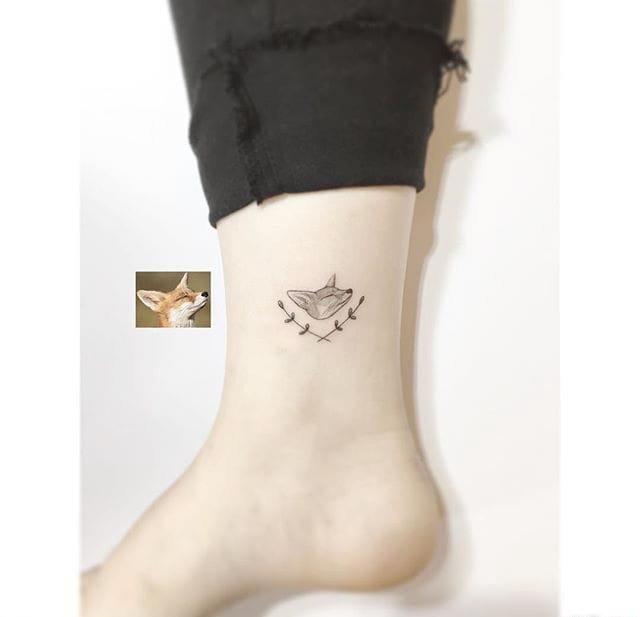 女生和自己的小清新超级小可爱宠物纹身图案