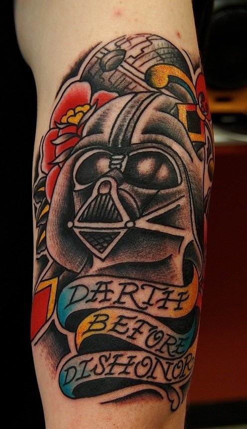 星球大战里的面具人物形象绝地武士纹身图案