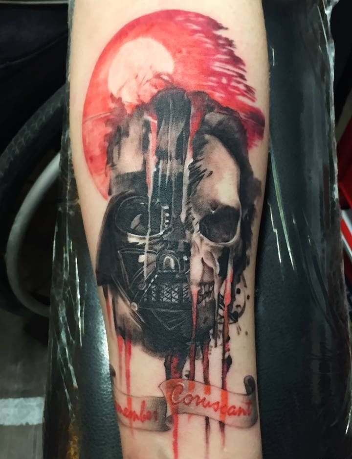 星球大战里的面具人物形象绝地武士纹身图案