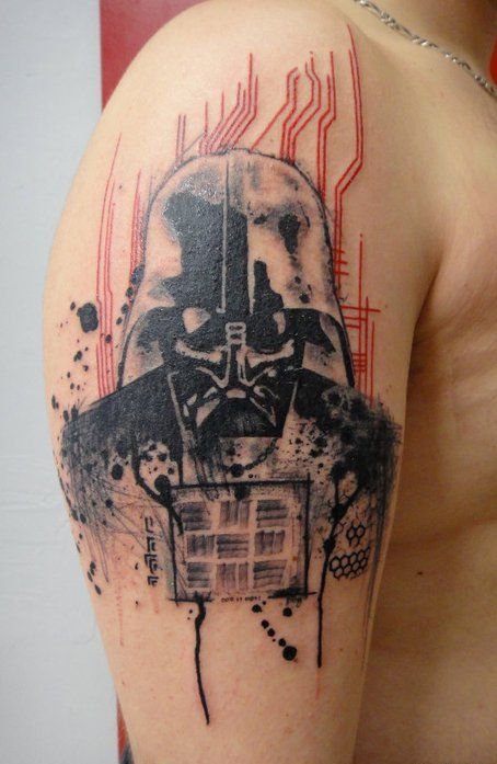 星球大战里的面具人物形象绝地武士纹身图案