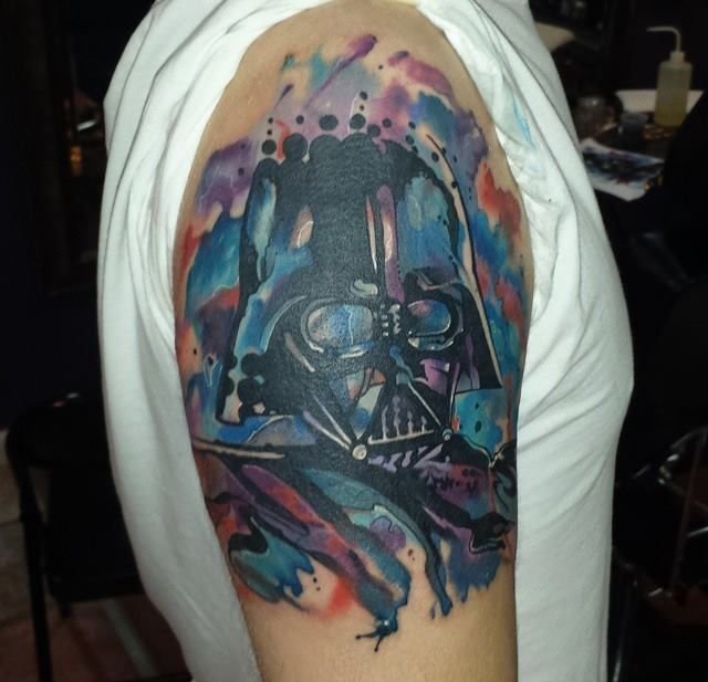 星球大战里的面具人物形象绝地武士纹身图案