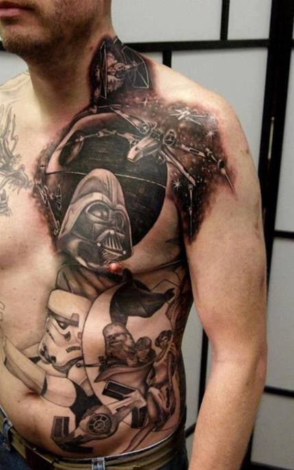 星球大战里的面具人物形象绝地武士纹身图案