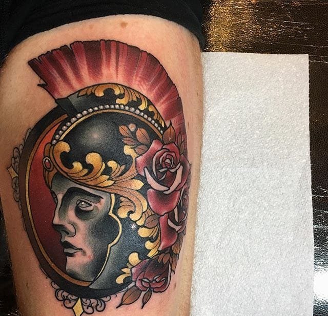 精美的有光泽的新传统风格纹身图案来自达里尔