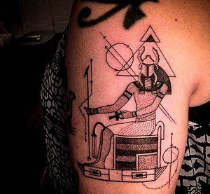 ?古埃及主题荷鲁斯之眼印章及艳后纹身图案