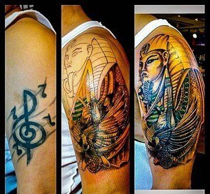 ?古埃及主题荷鲁斯之眼印章及艳后纹身图案