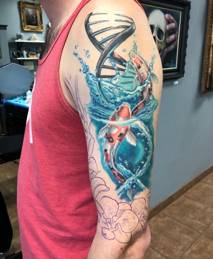 多款超精致的鲤鱼纹身图案