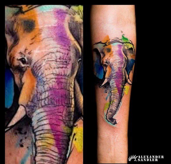 多款惊人的漂亮的水彩纹身图案