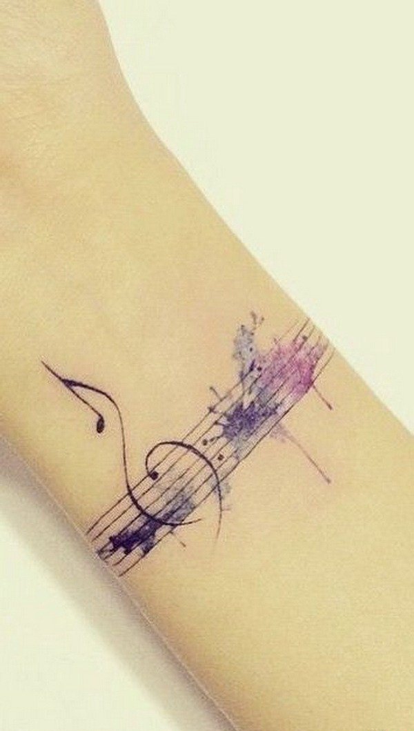 多款帅气的音乐主题音符纹身图案