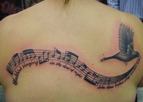 多款帅气的音乐主题音符纹身图案