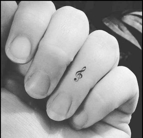 多款帅气的音乐主题音符纹身图案