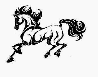 精致漂亮的俊马纹身图案手稿素材