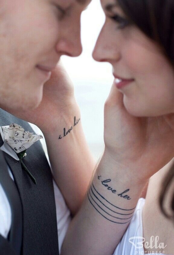 情侣同款爱意浓浓的英文字纹身图案