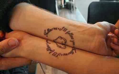 情侣同款爱意浓浓的英文字纹身图案