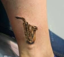多款帅气的乐器萨克斯纹身图案