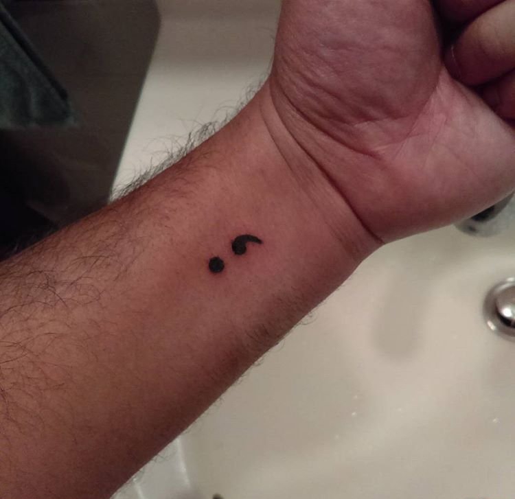 多款小清新分号纹身图案