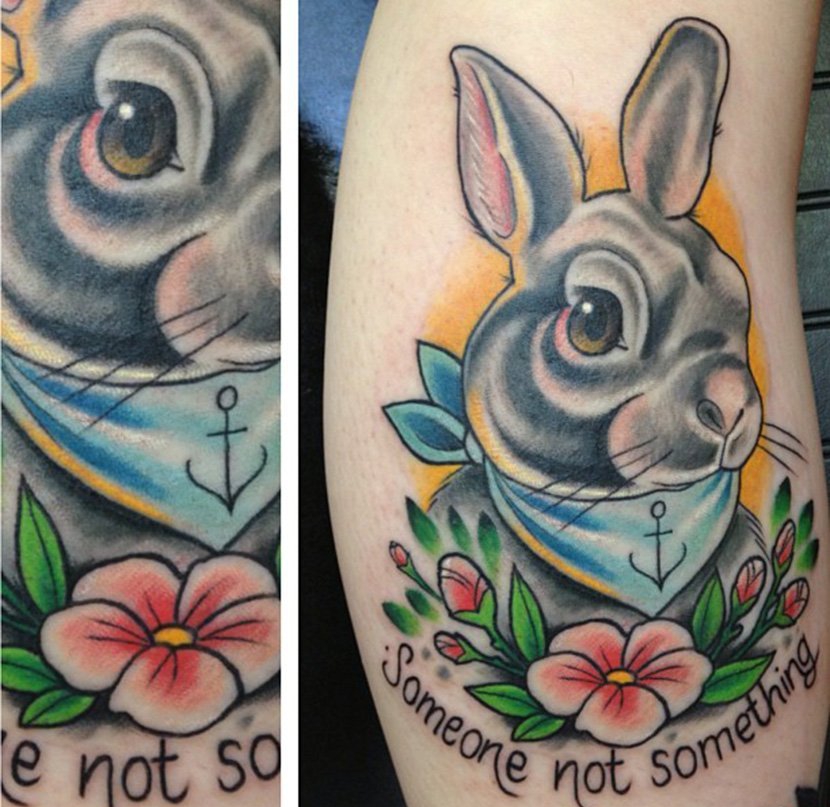 多种风格可爱的兔子纹身图案