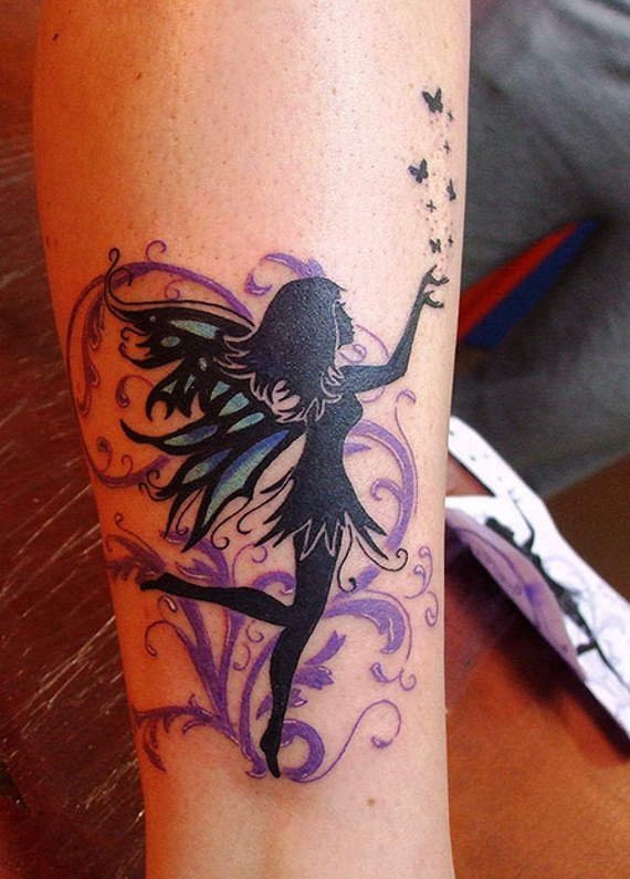 美女身上多款漂亮可爱的精灵纹身图案